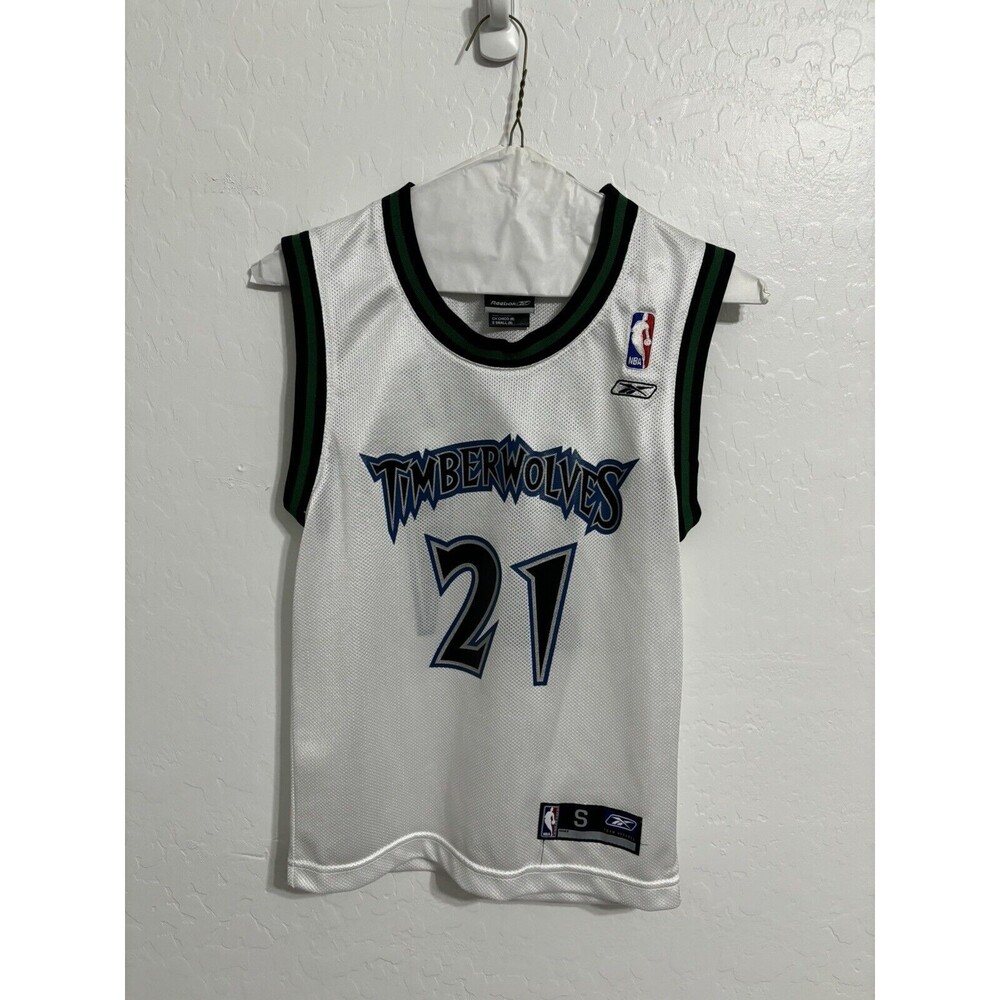 Vintage Kevin Garnett Minnesota Timberwolves Reebok Jersey White Mens S (G)